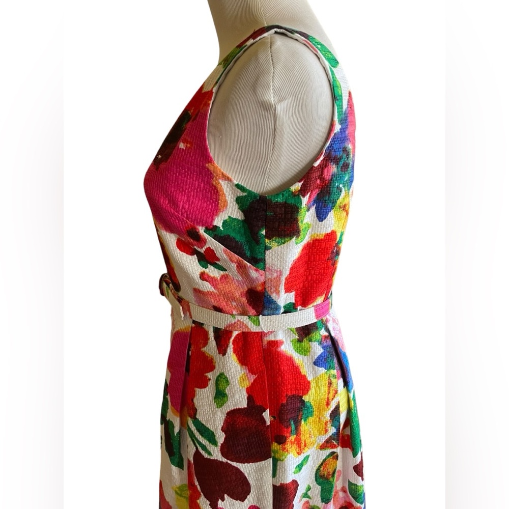 Eliza J Floral Fit And Flare Belted Dress - Picture 5 of 10